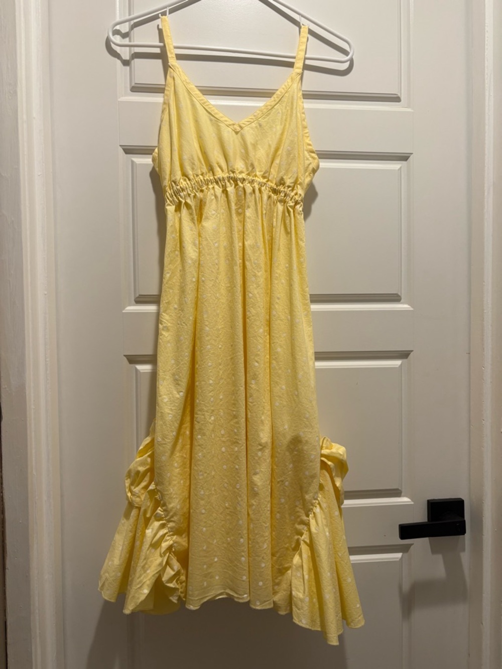 Vintage Yellow Polka Dot Sundress - size Small